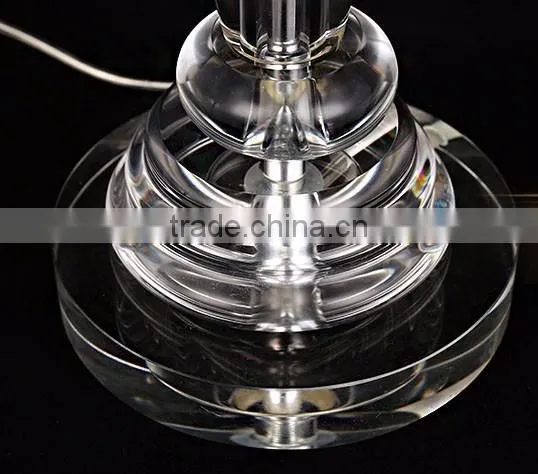 Luxury European style crystal table lamp with white color lace lampshade