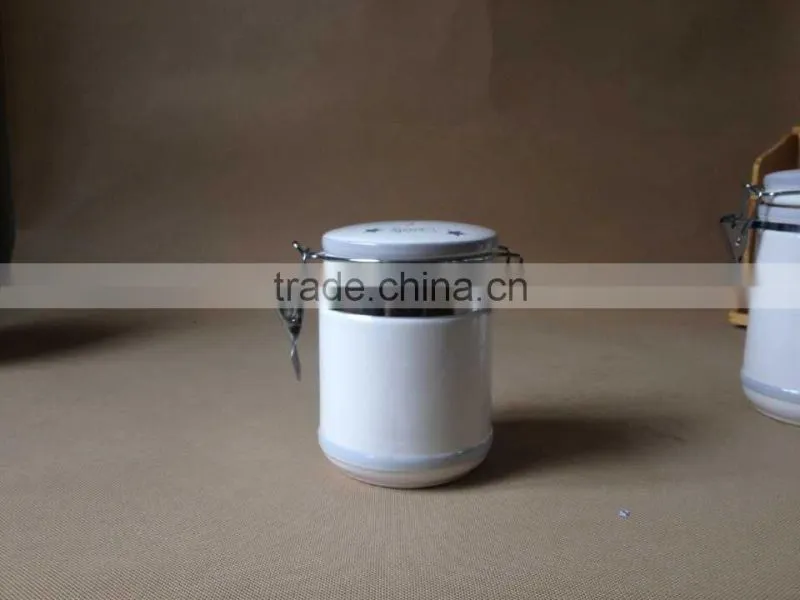 hot sale 500ml high quality porcelain ceramic kitchen canisters/ceramic container/ceramic storage containers