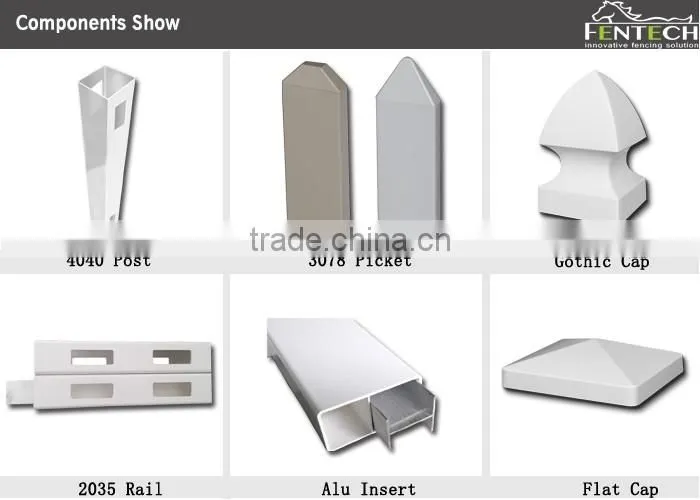 Best Quality Fentech 100% Pvc Uv Proof picket Pvc/Plastic/Picket Fence