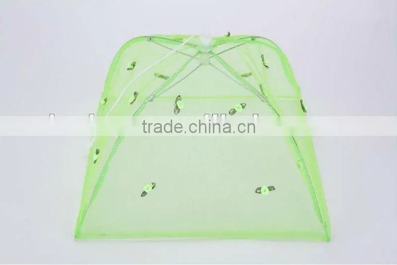 high quality unfoldable food cover,fixed food cover with flower