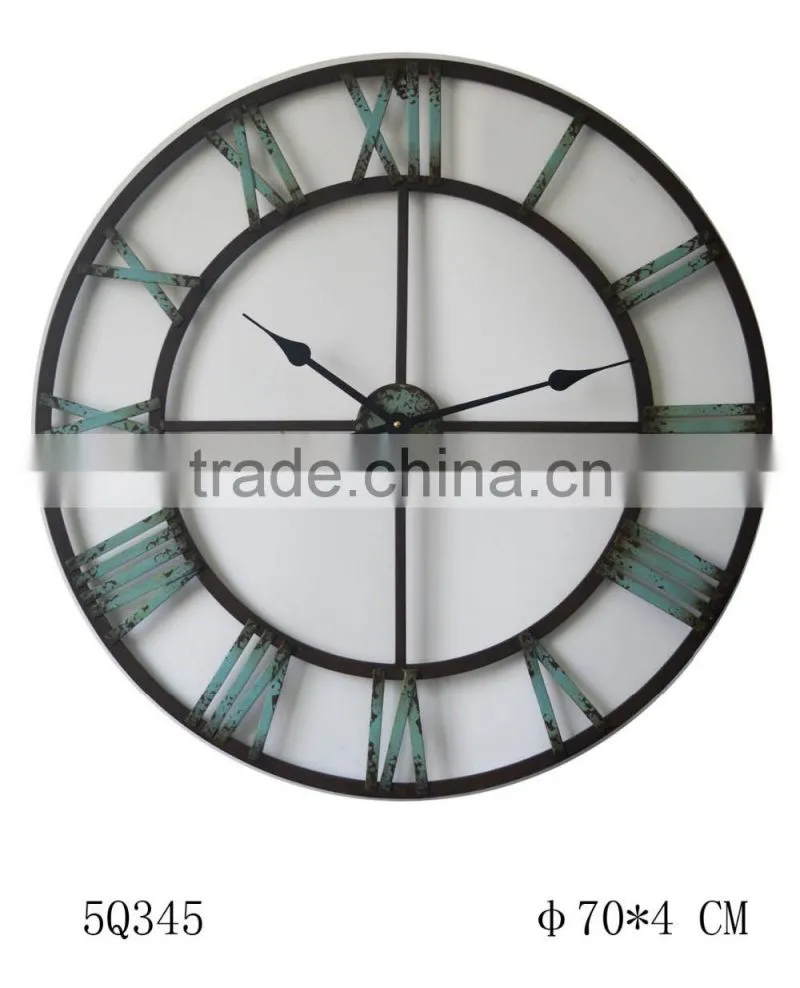 vintage white decorative clock with bird tree wall art