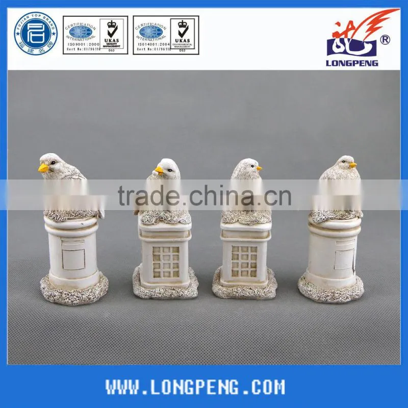 Antique White Resin Garden Bird Ornaments