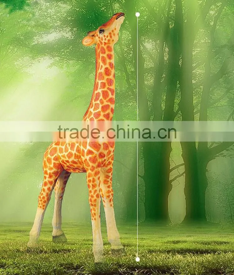 Cute resin life size giraffe statue for sale