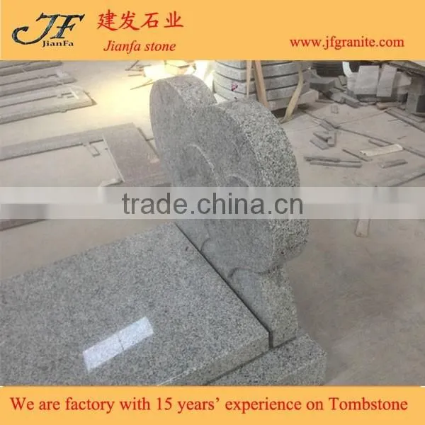 Exquisite Grey Double Heart Granite Headstone Designs