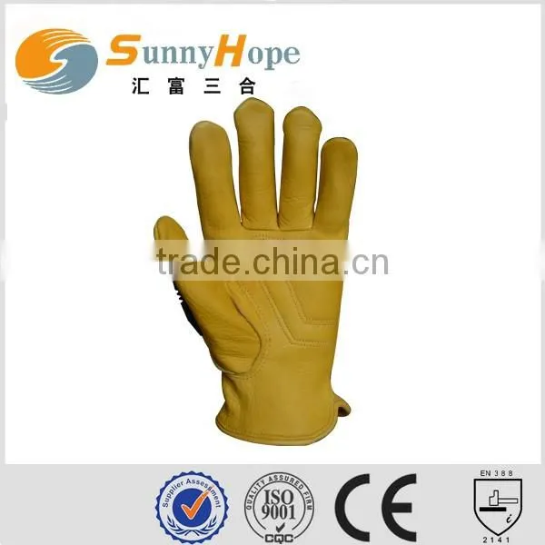 fashion mechanic gloves TPR leather working gloves