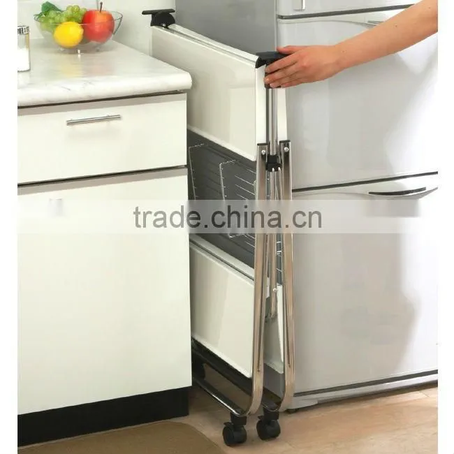 Folding Kitchen Wooden Serving Trolley food cart