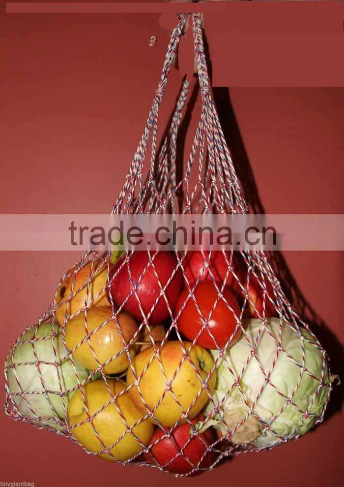 Eco shopping grocery Reusable Small Cotton Mesh drawstring net bag