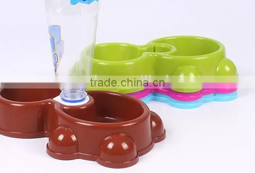 2015 Newest Designment Fashionable High Quality disposable automatic Plastic Pet Bowl With Double Bowl