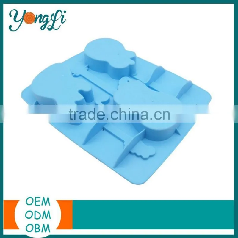 Daily Life Kitchenware Rock Guitar Ice Tray Mold with Stirrer