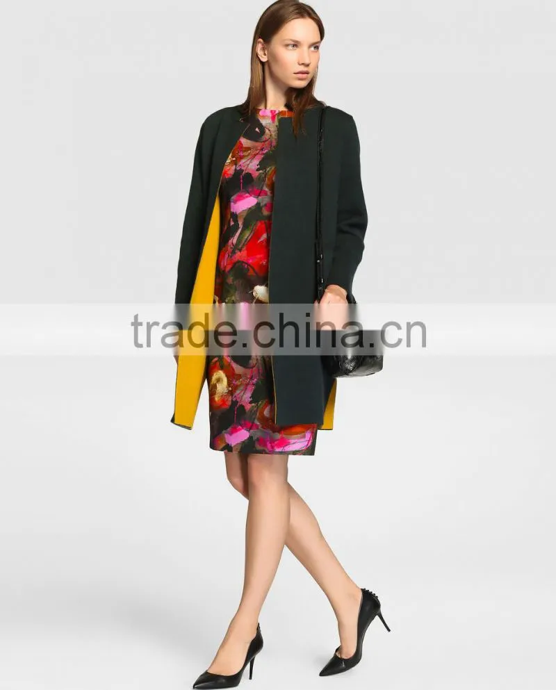Winter Jacke Coat Long Sleeve Fur Coat Two Color Gray Plain Cotton Coat Wholesale Custom Apparel Made in china