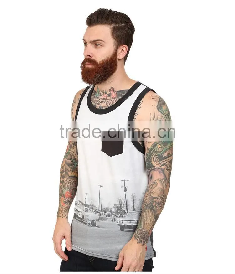 cotton vest custom tank top for men