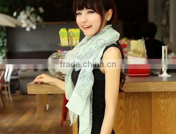 Hot sale chinese style 5 color choice high quality lady chiffon material shawl fashionable scarf