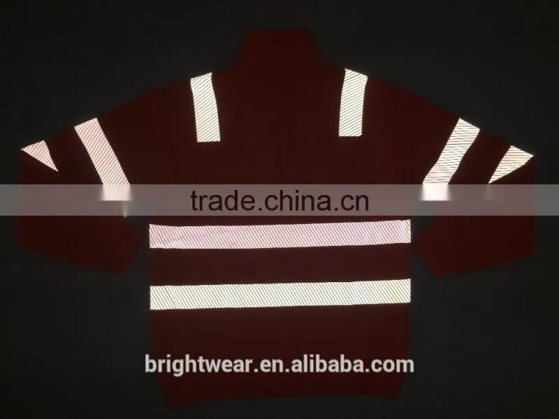 Mens orange hi vis reflective protective jacket warning fleece Chinese local tape safety sweatshirt