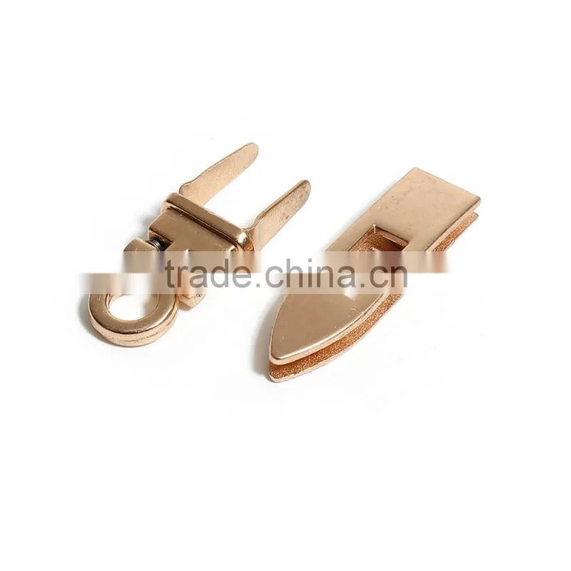 Zinc Based Alloy Purse Twist Turn Lock Gold Plated 40mm(1 5/8") x 17mm( 5/8"), 1 Set