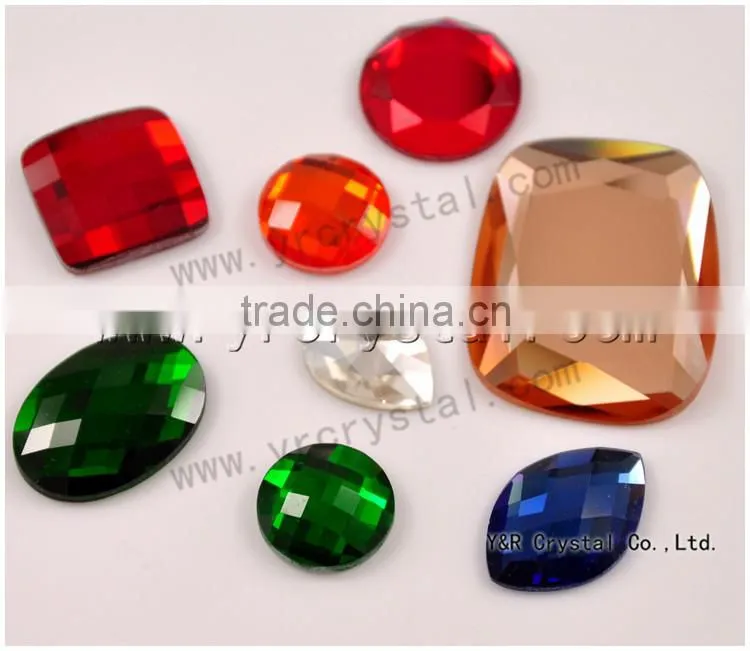 Round Crystal AB Flat Back Glass Mirror Stones for Wall