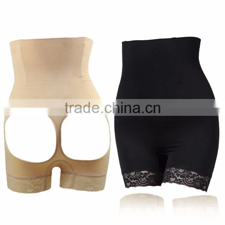 Hot Black High Waist Tight Trimmer Butt Lift Effect Shaper Open Sexy Panty