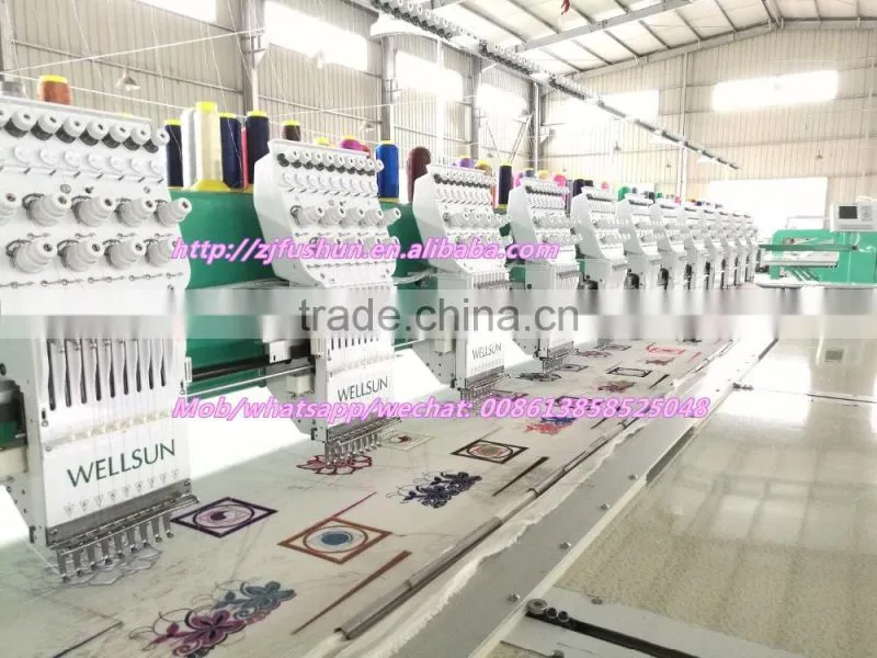 fushun 912 9colors 9needles 12heads flat computerized embroidery machine