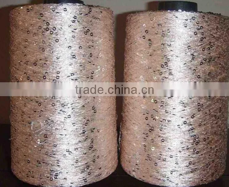 150D polyester yarn with 5mm sequin for knitting