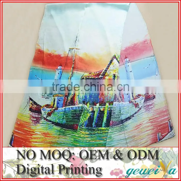 No MOQ Custom Digital Printed Silk Scarf