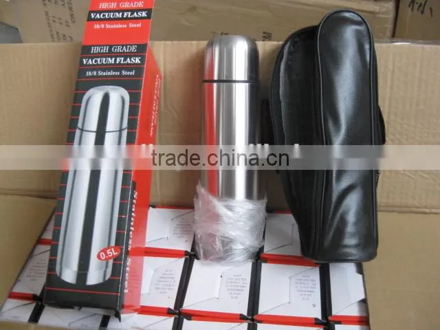500ML/1000ML Double Wall Stainless Steel Bullet Vacuum Cup With Gallus and Plastic Circle