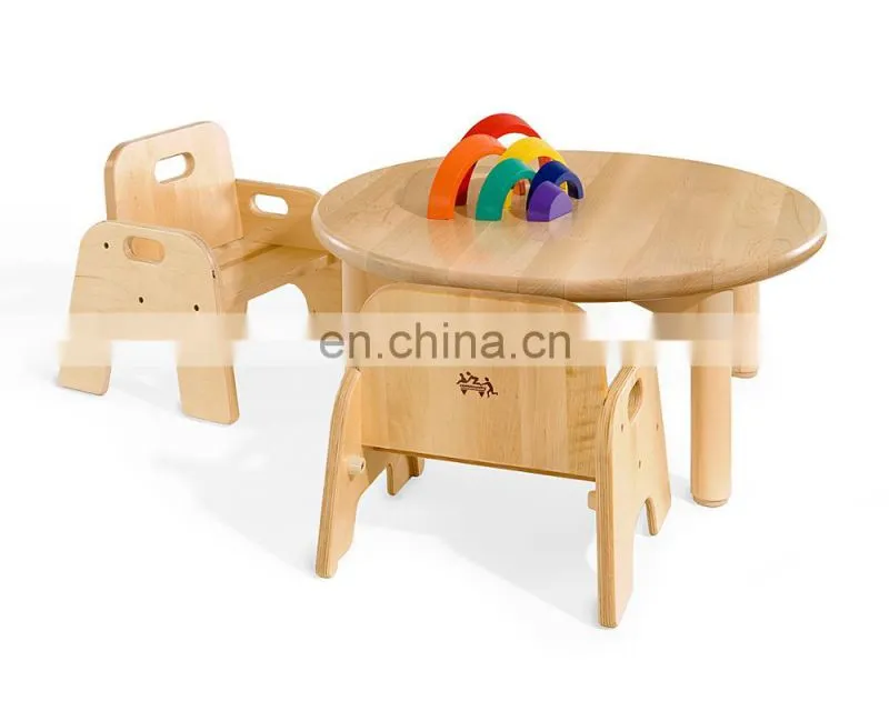 kindergarten Wooden kids barber chair small wooden children table chair