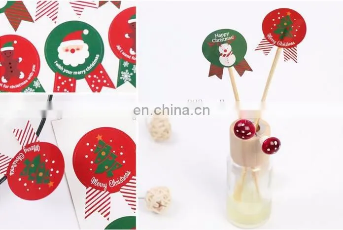 Hot Sale Badge Shape Red And Green Christmas Box Bag Label Baking Bag Sealing Sticker Baby Shower Gift Decoration Craft Packing