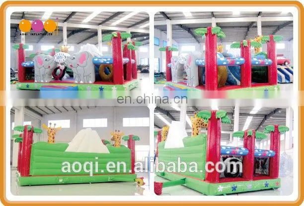 AOQI large zoo inflatable fun city kids outdoor inflatable playground fun city with free EN14960 certificate