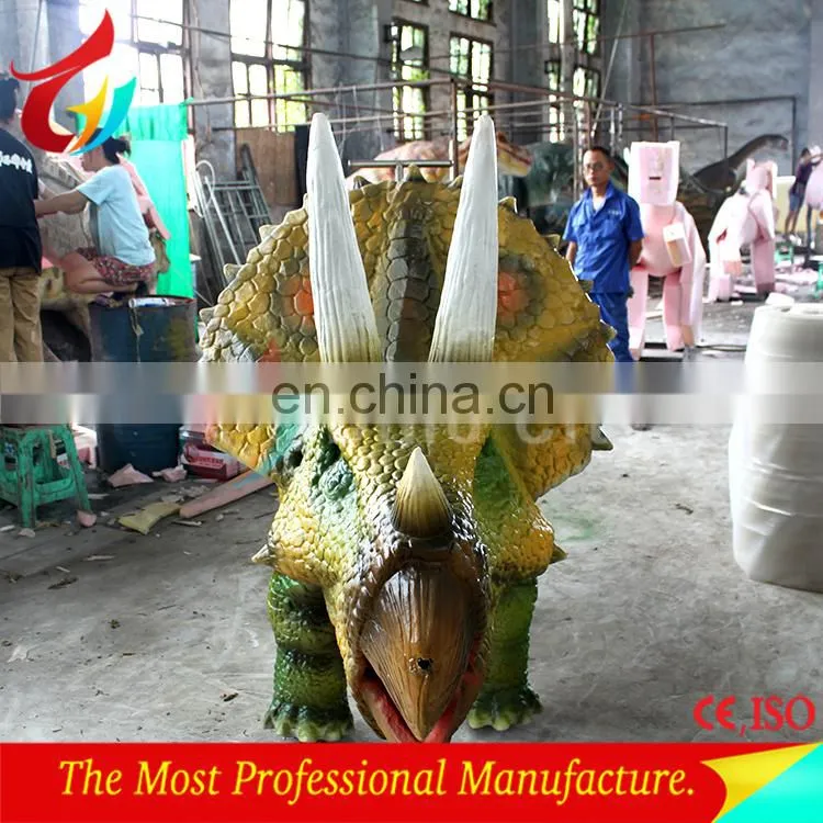 Realistic outdoor riding dinosaur for amusement