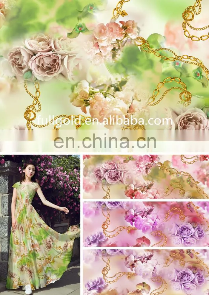 Custom Textile Polyester Printed Fabric For Fashion Comfortable Women's Wear