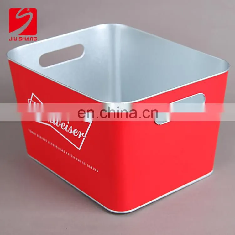 2017 trend custom square beer galvanized metal ice bucket