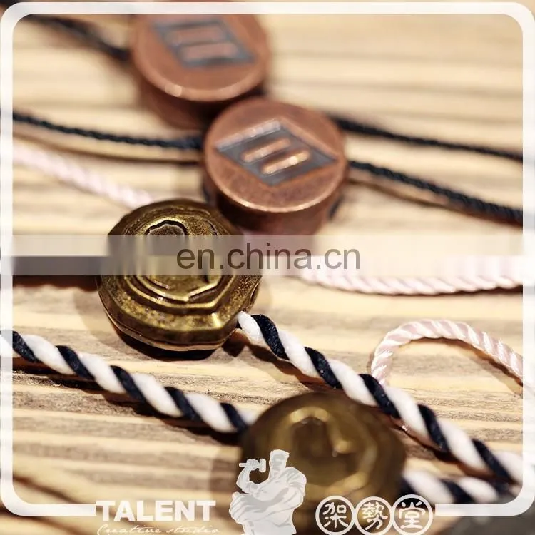 custom private engraved brand name logo printed string seal metal hang tag