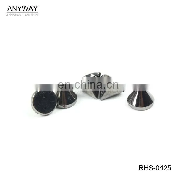 2016 Pointed top silver metal clothing studs trim