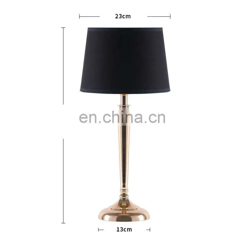 China black lamp shade and china metal table lamp