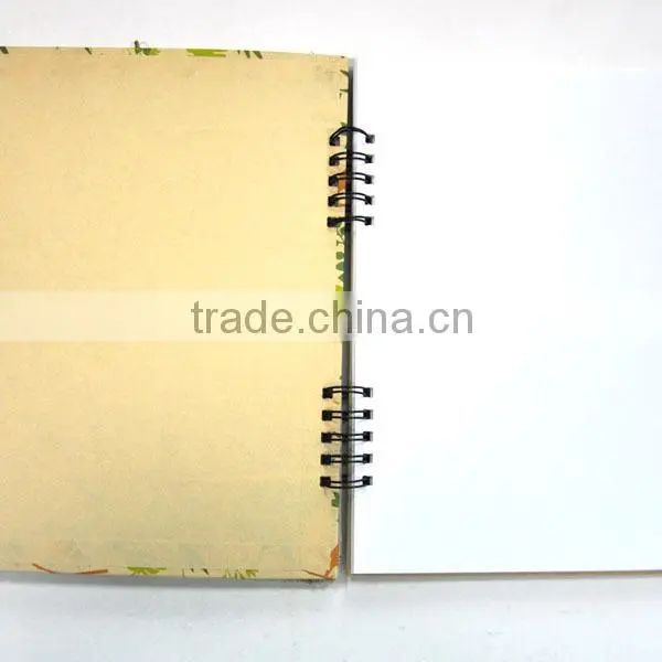 Spiral notebook kraft cover student children writing drawing note books with pen case recycle paper