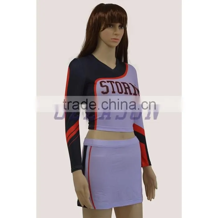 Fashion women custom sublimation netball uniforms/cheerleading uniform