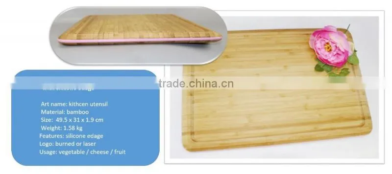 bamboo chopping board with weight bamboo board silicone edage