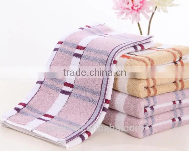 Traditional style stripe fabric jacquard home use towel canbe add your logo from China manufactory