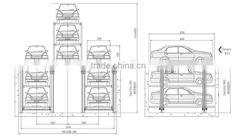 Pit type car parking system
