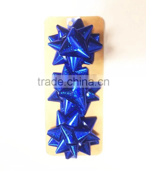 2015 Wholesale Christmas Decoration Star Bows with one pcs on paper card