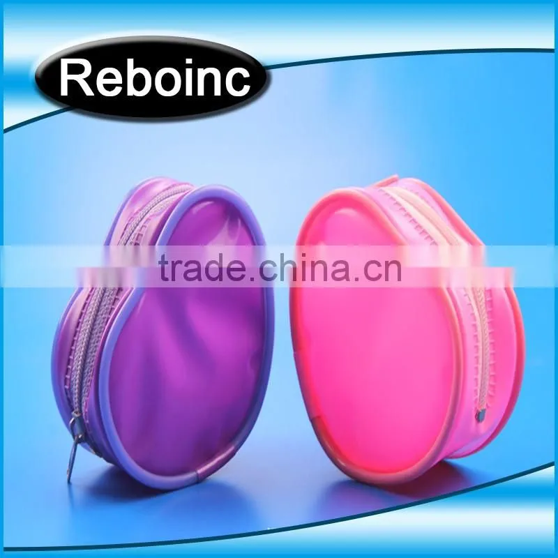 Piping pvc round bag Customized round PVC packing bag,coin purse with nice priniting