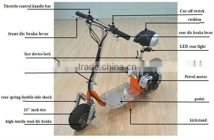 2 wheel gas standing scooter,motor scooter (LD-GS50Z)