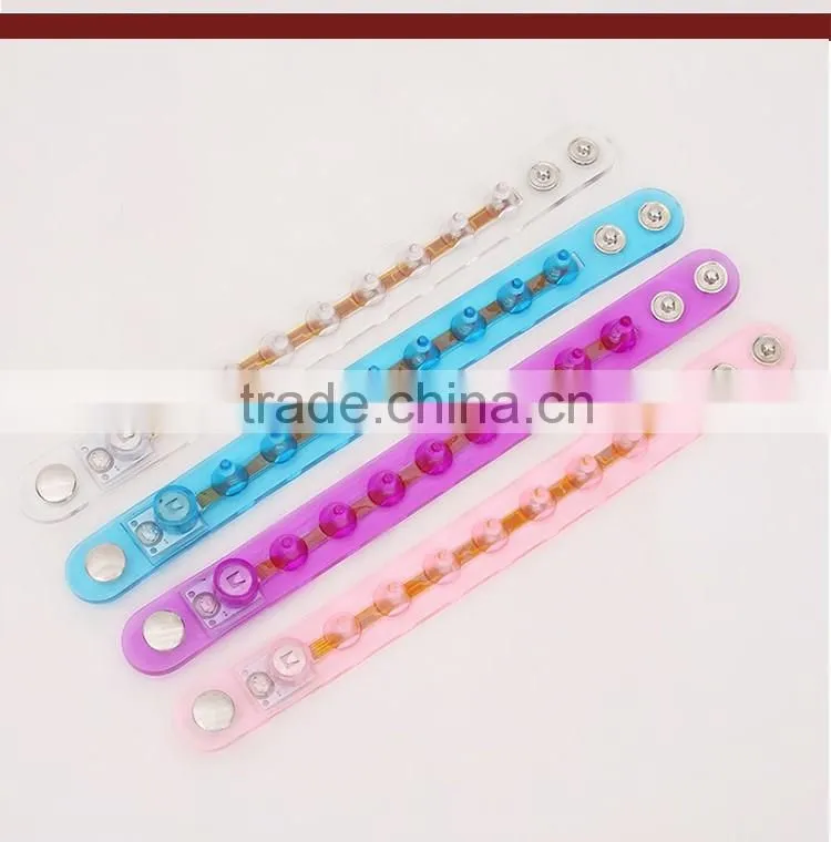 Multi Colors Night Glow Light Festival Items Led Party kids Toy Wristband Christmas Light Up Led Flashing Bracelet
