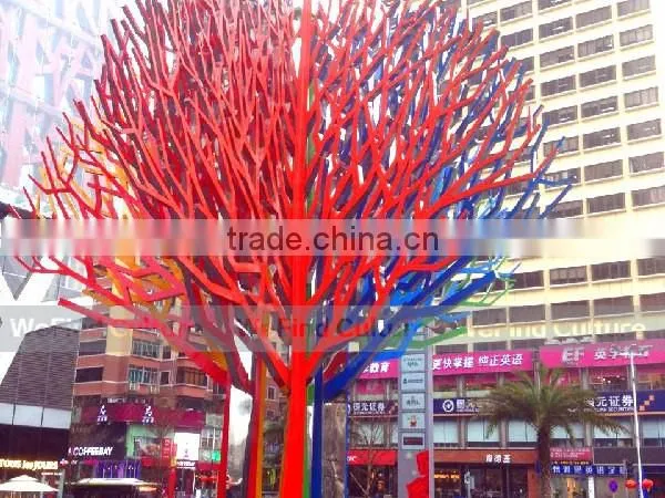 Outdoor Tree Shaped Lacquered Metal Welded Sculpture