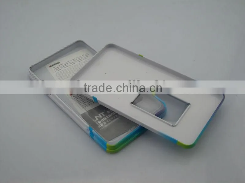 clear window battery packing tin