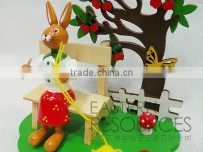 Newest Wooden Rabbit Easter Table Decoration