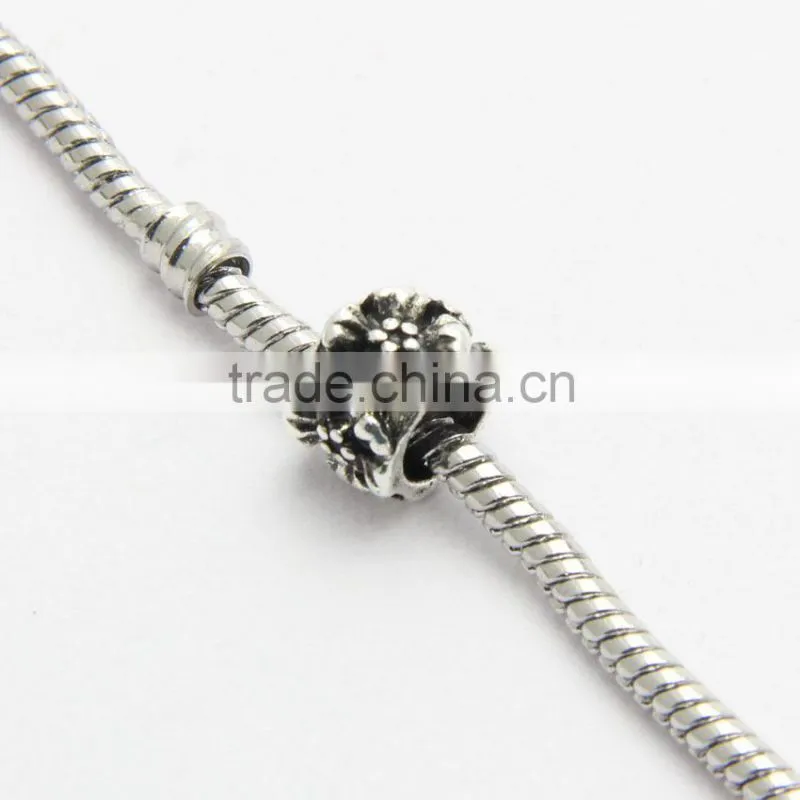 Anti-silver DIY Bracelets Neckalces Accessories Big Hole Metal Slide Beads