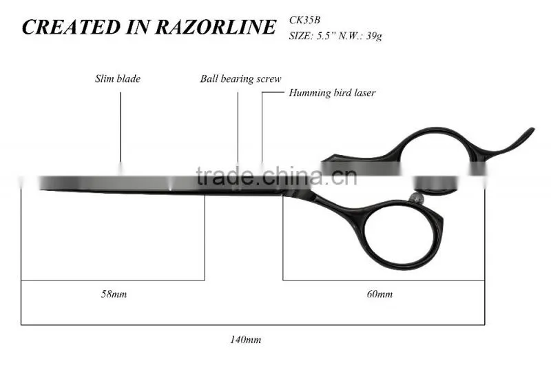 Best quality professional slim hair scissor with WCA and BSCI certificate