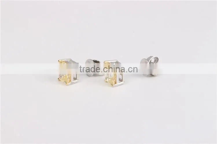 18k white Gold Plated yellow Crystal sterling silver earrings jewelry