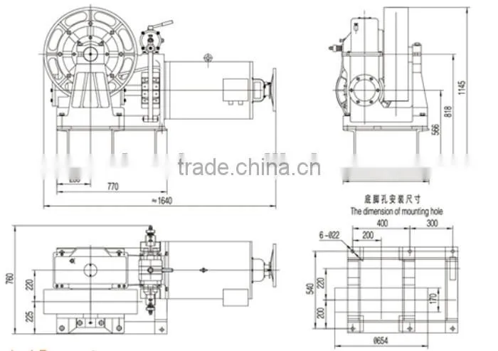 VVVF Elevator Geared Traction Machine BD-YJ256, Lift Motor