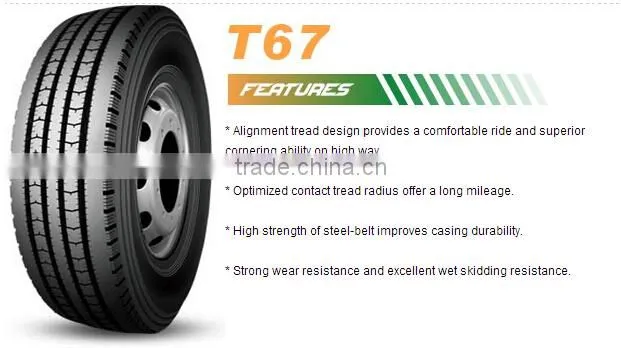 Popular stable handling T67 radial truck tyre